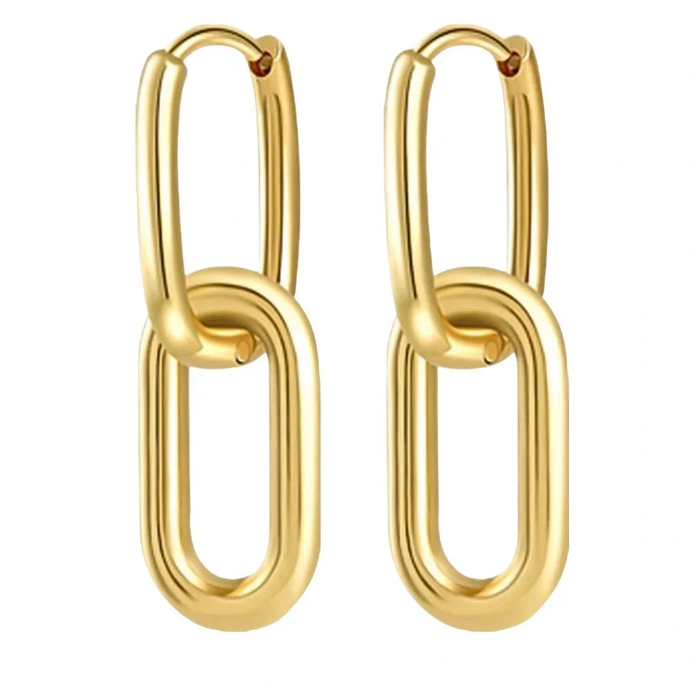 Women Stainless Steel Hoop Earrings - Picture 1 of 4